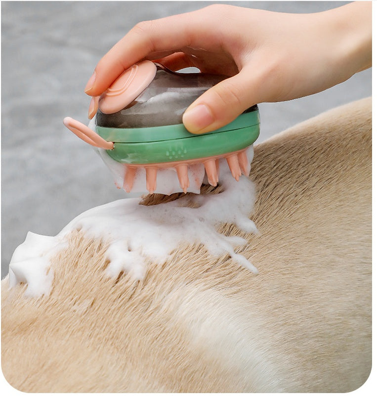 Pet Shampoo Soap Dispensing Grooming Brush - Priceless Pet Place