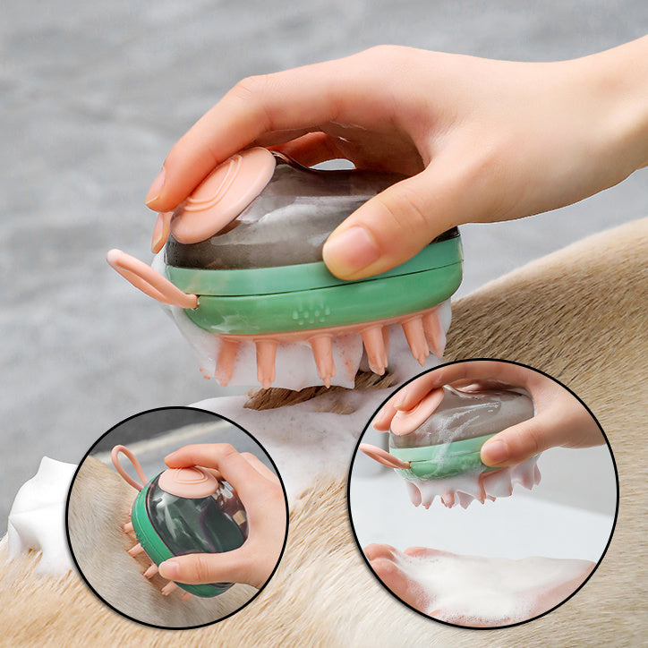 Pet Shampoo Soap Dispensing Grooming Brush - Priceless Pet Place